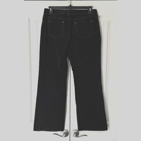 Women's Ruff Hewn Black Corduroy Wide Leg Bootcut Jeans Size 12 - Picture 2 of 3